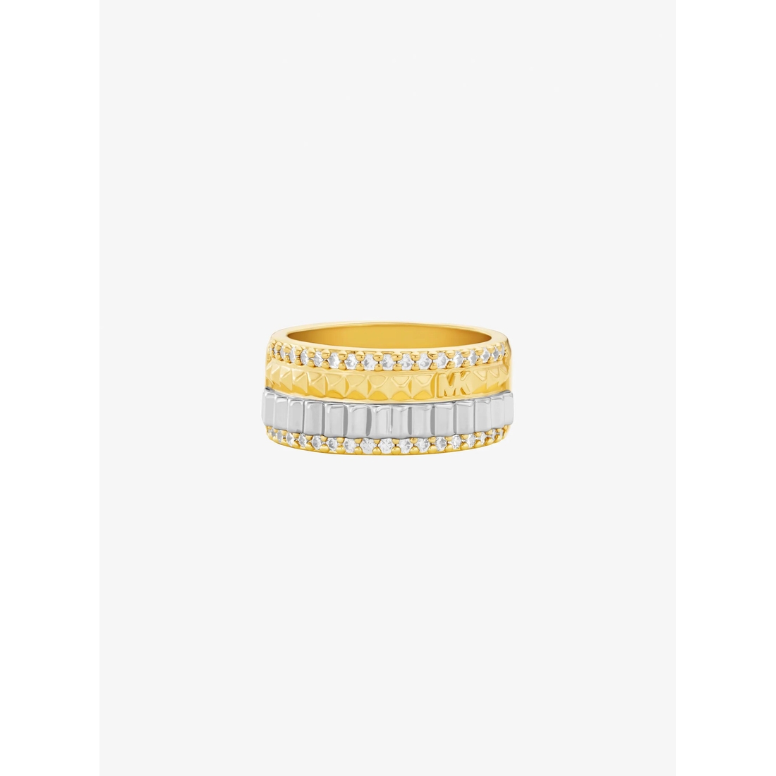 Michael Kors Pavé Two-Tone Fluted Ring