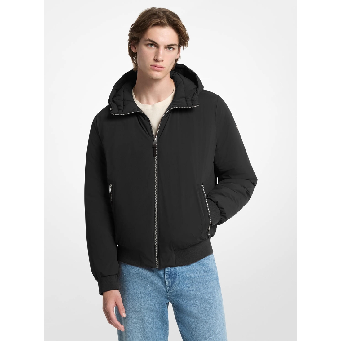 Michael Kors Brunson Nylon Hooded Bomber Jacket