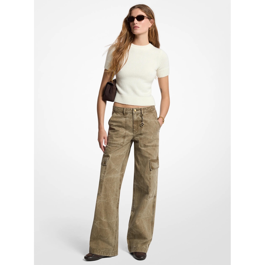 Michael Kors Garment-Dyed Denim Cargo Pants