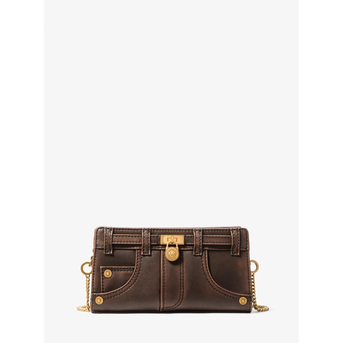 Michael Kors Hamilton Extra-Small Burnished Leather Convertible Crossbody Bag
