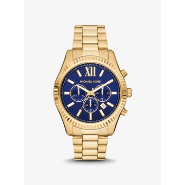 Michael Kors Gold & Silver watch w/Blue face Michael Kors Slim Runway Wrist Watch, Blue Dial, Two-Tone  main image 4
