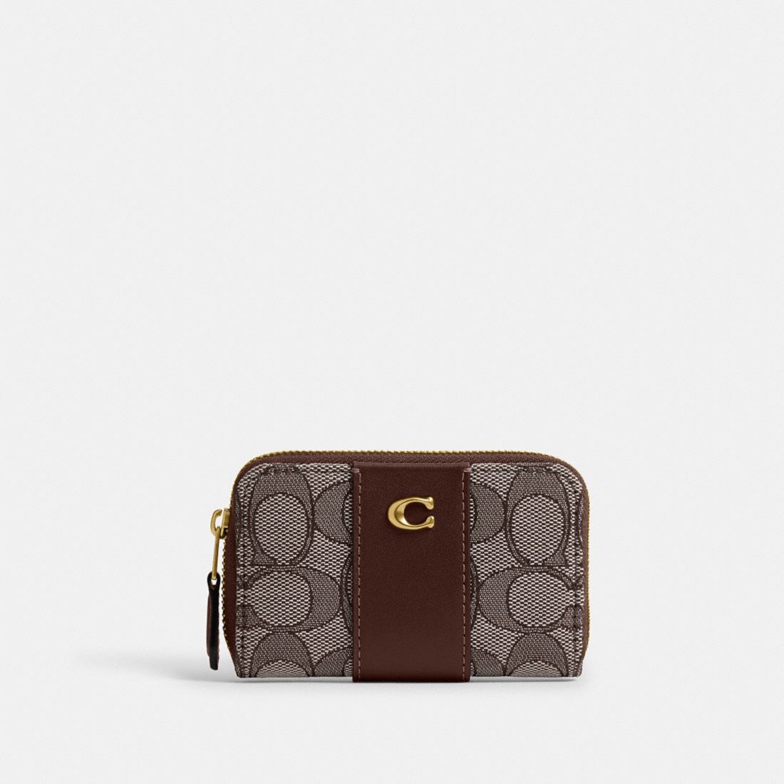 Coach Essential Small Zip Around Card Case In Signature Jacquard available now at Orland Square