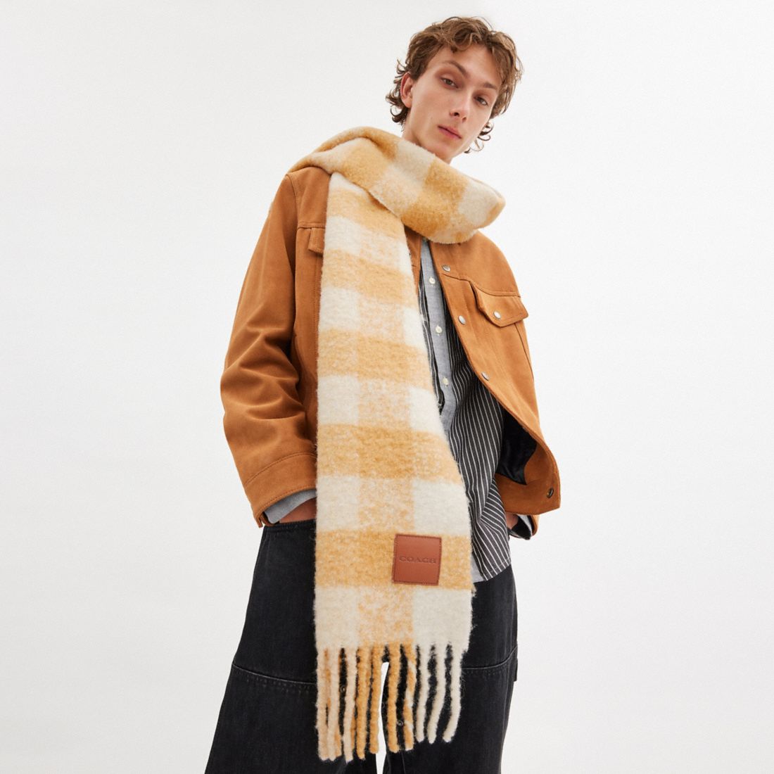 Coach oversized factory wool scarf