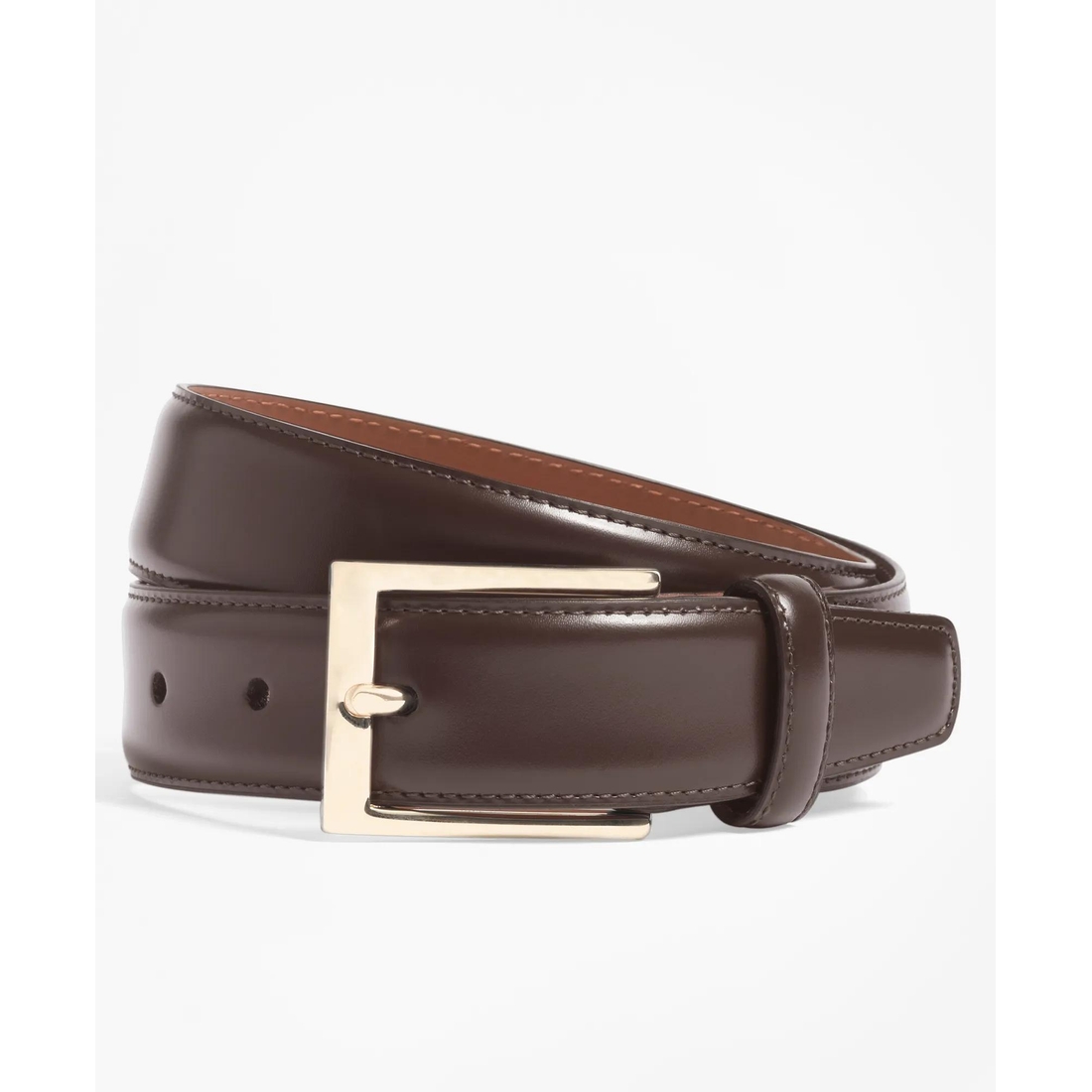 slim fit dress slacks Men's Gold Buckle Leather Belt Black Full Grain / 38