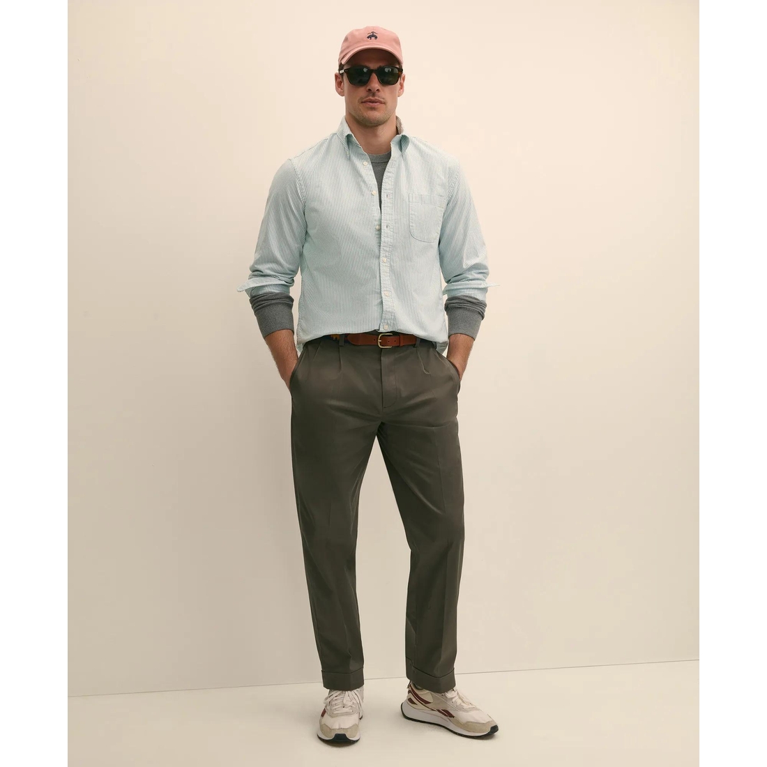 Brooks Brothers Factory Store Pleated Traditional Fit Cotton