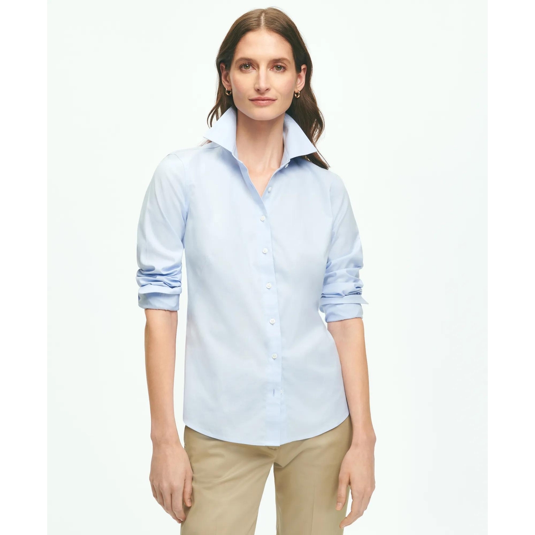 fitted non iron dress shirt Non-Iron Twill Dress Shirt | White | Under 510 XL main image 1