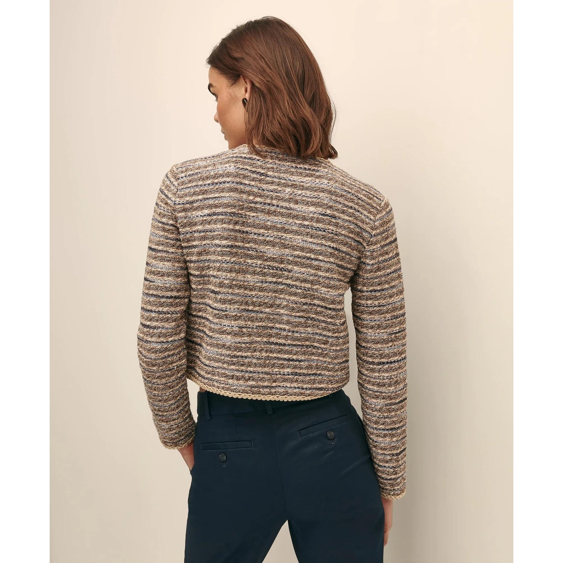 Brooks Brothers Factory Store Cropped Boucle Knit Lady Brooks Brothers Factory Store Cropped Boucle Knit Lady