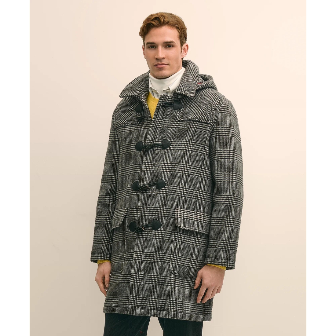 Brooks Brothers Factory Store Wool Glen Plaid Duffle Coat