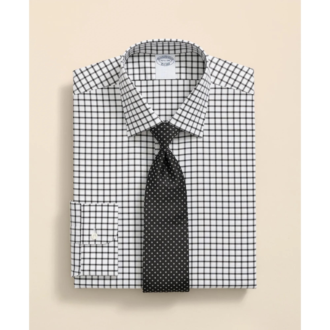 slim fit dress slacks Haggar Men's Big & Tall Classic-Fit Premium Comfort Dress Shirt - Black Solid main image 0