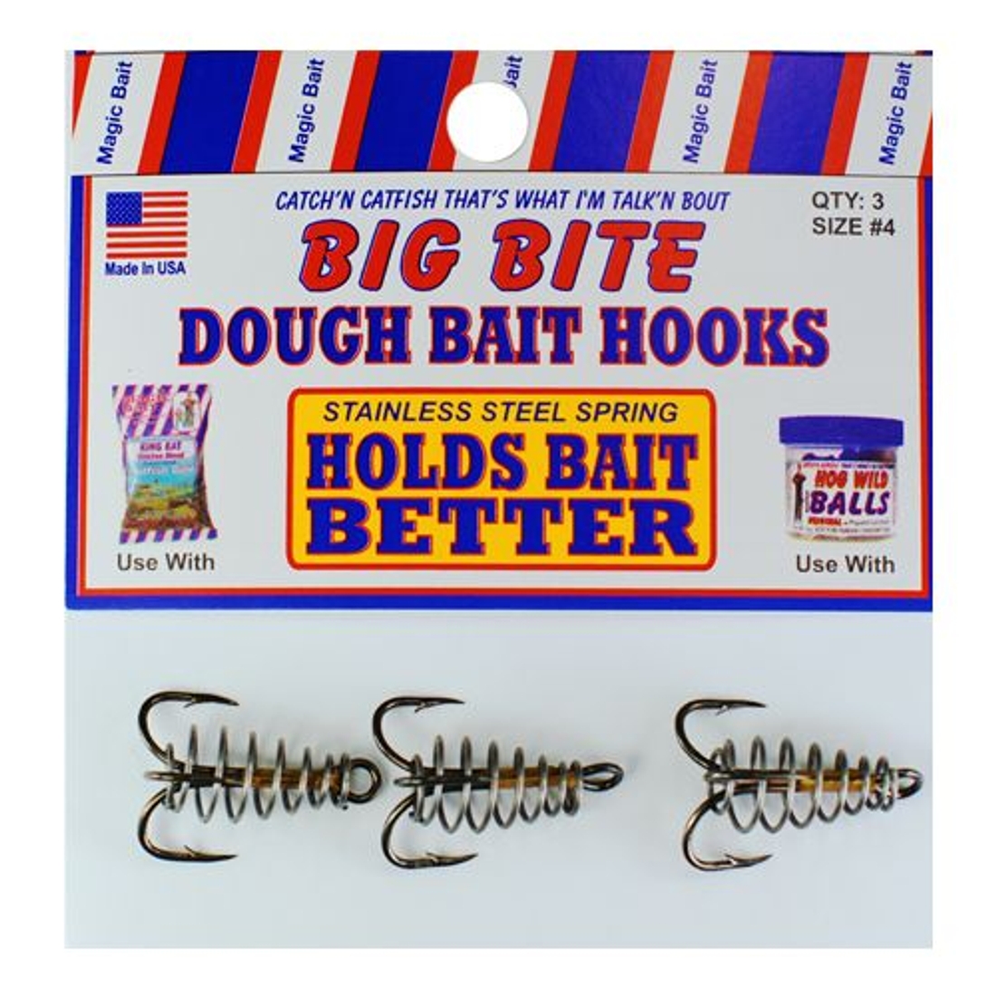 Magic Bait Spring Treble Hooks, Size 4