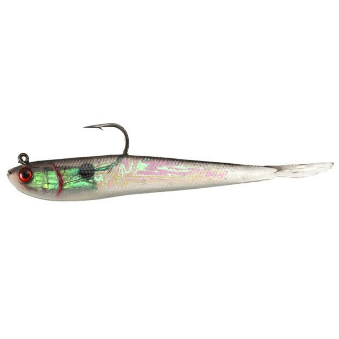 Tsunami Soft Bait Split Tail Minnow Lures, Black Back