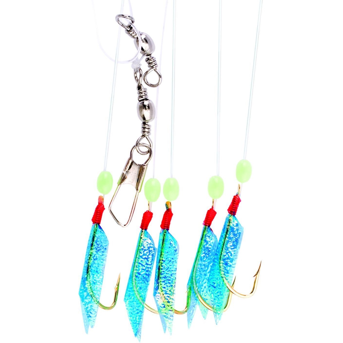 Eagle Claw Lazer Sharp Blue Fish Skin Bait Rig, Size 8
