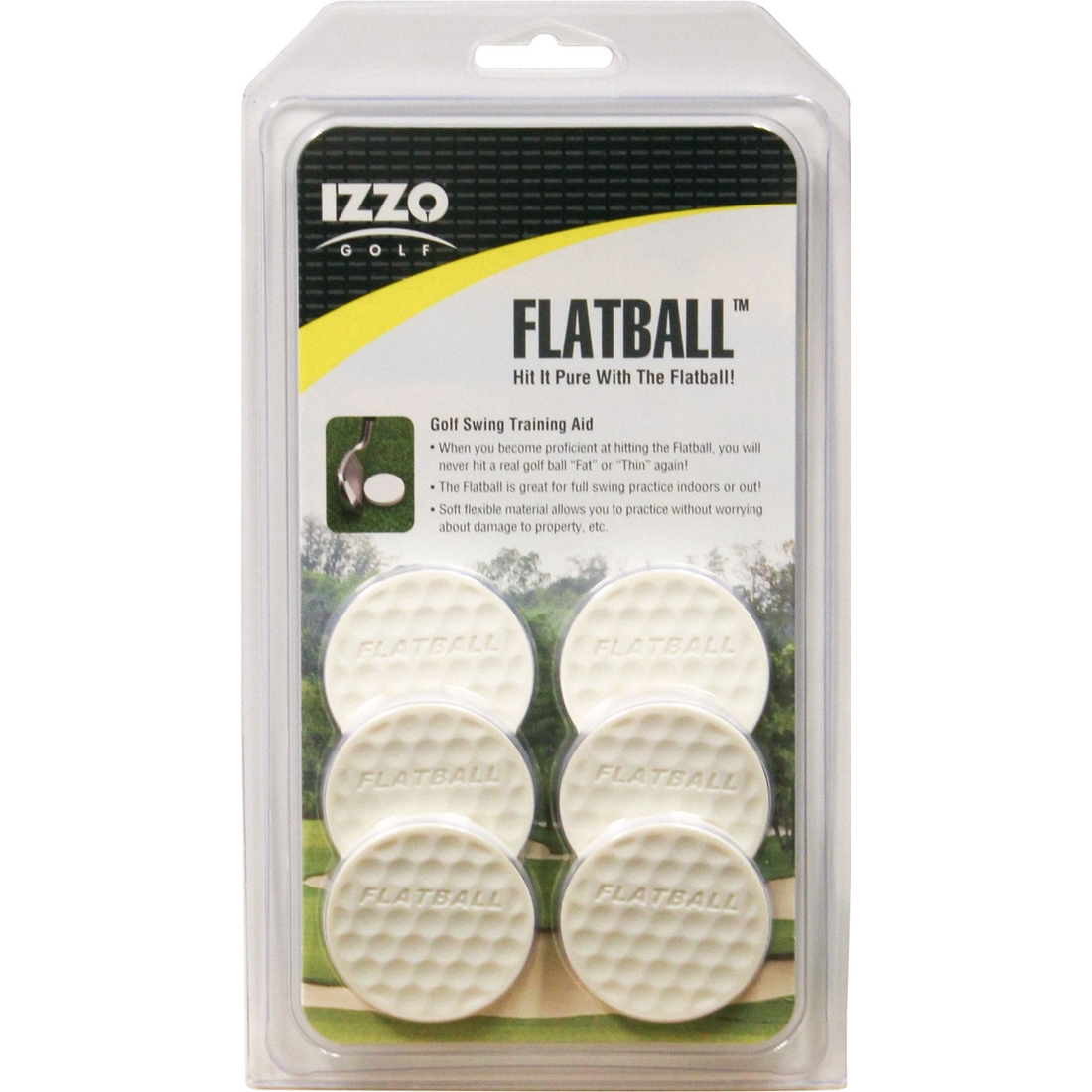 Izzo Flatball Golf Swing Training Aid - 6 Pack