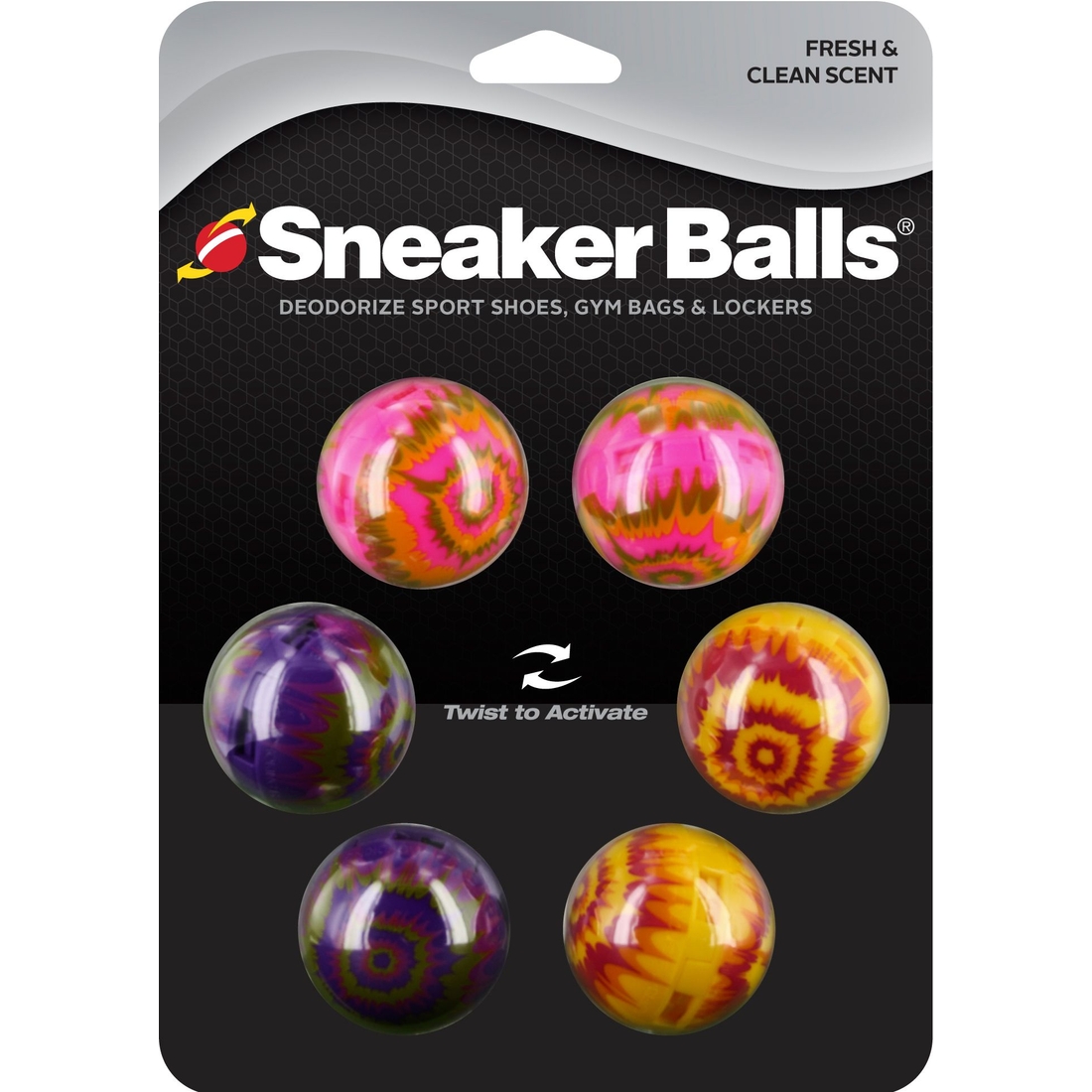 Sofsole Sneaker Balls Deodorizer 6 Pack, Tie Dye