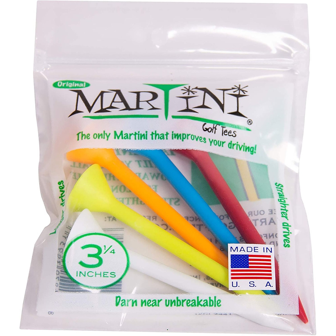 Martini Tees Assorted Golf Tees - 5 Pack