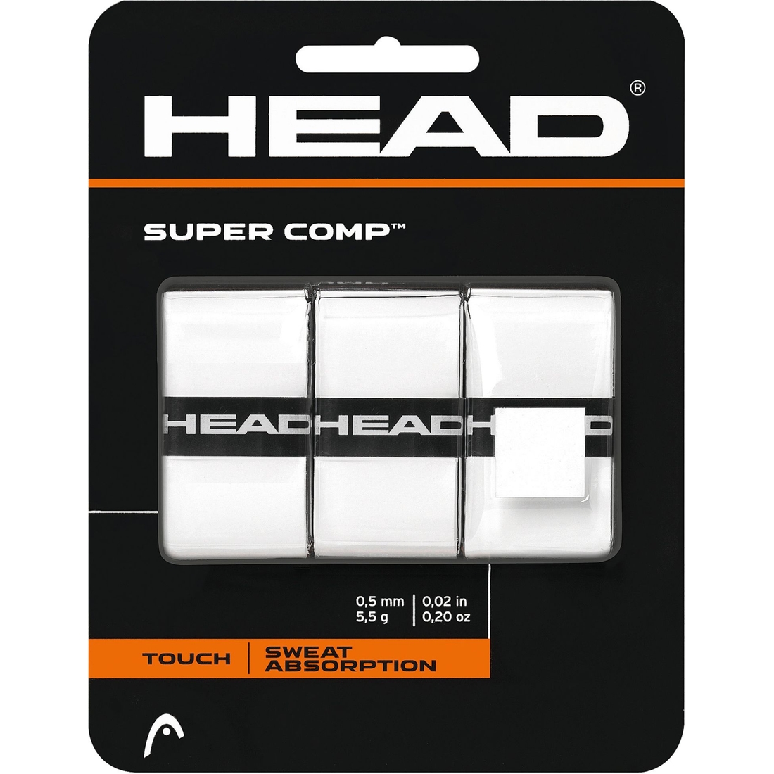 Head Super Comp Overgrip Tape – 3 Pack, White