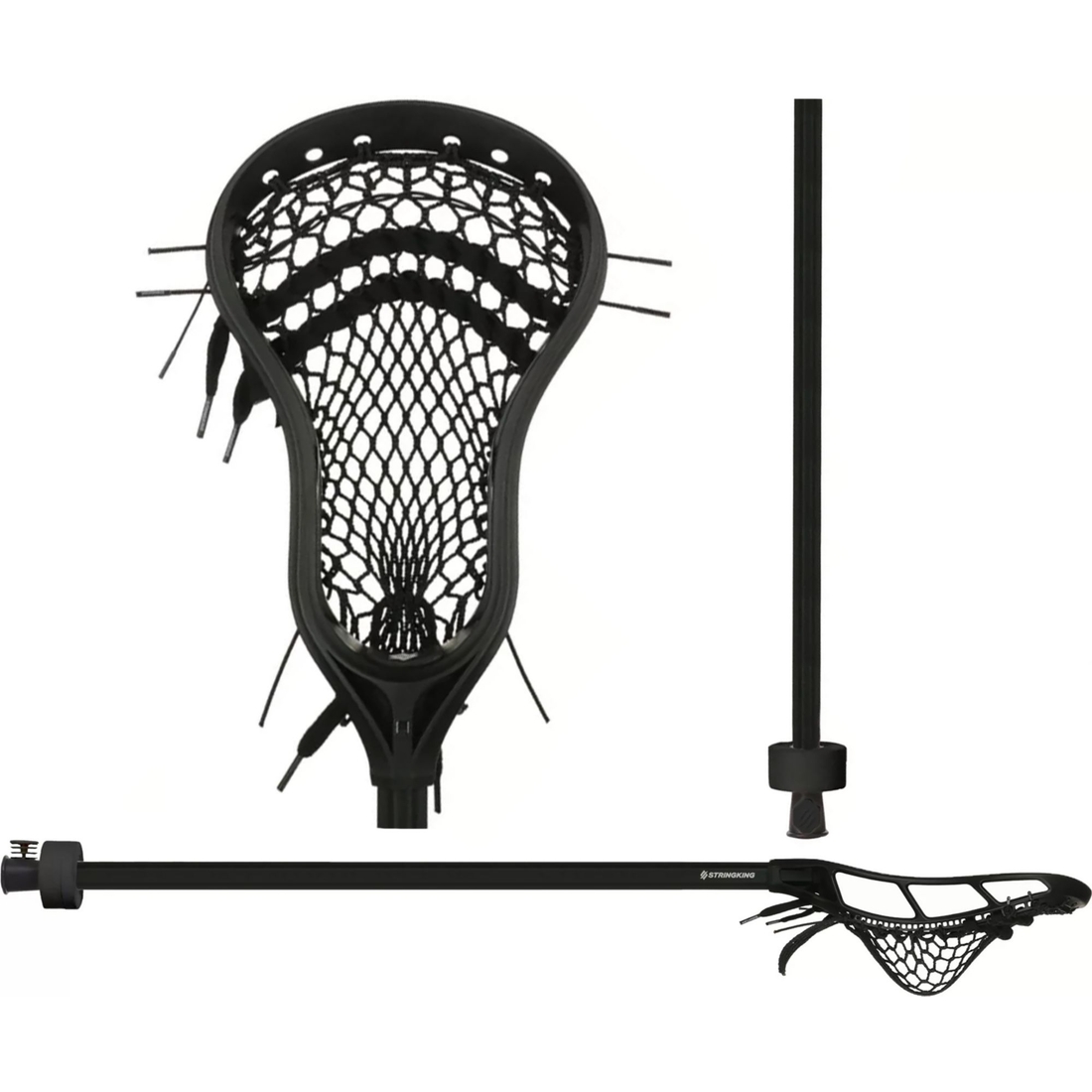 Stringking Complete 2 Intermediate Attack Lacrosse Stick, Men's, Black/Black
