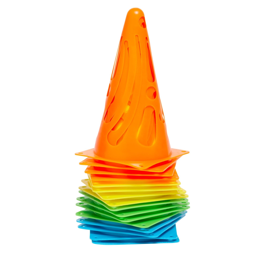 Primed 16-Pack Collapsible Training Cones, Orange