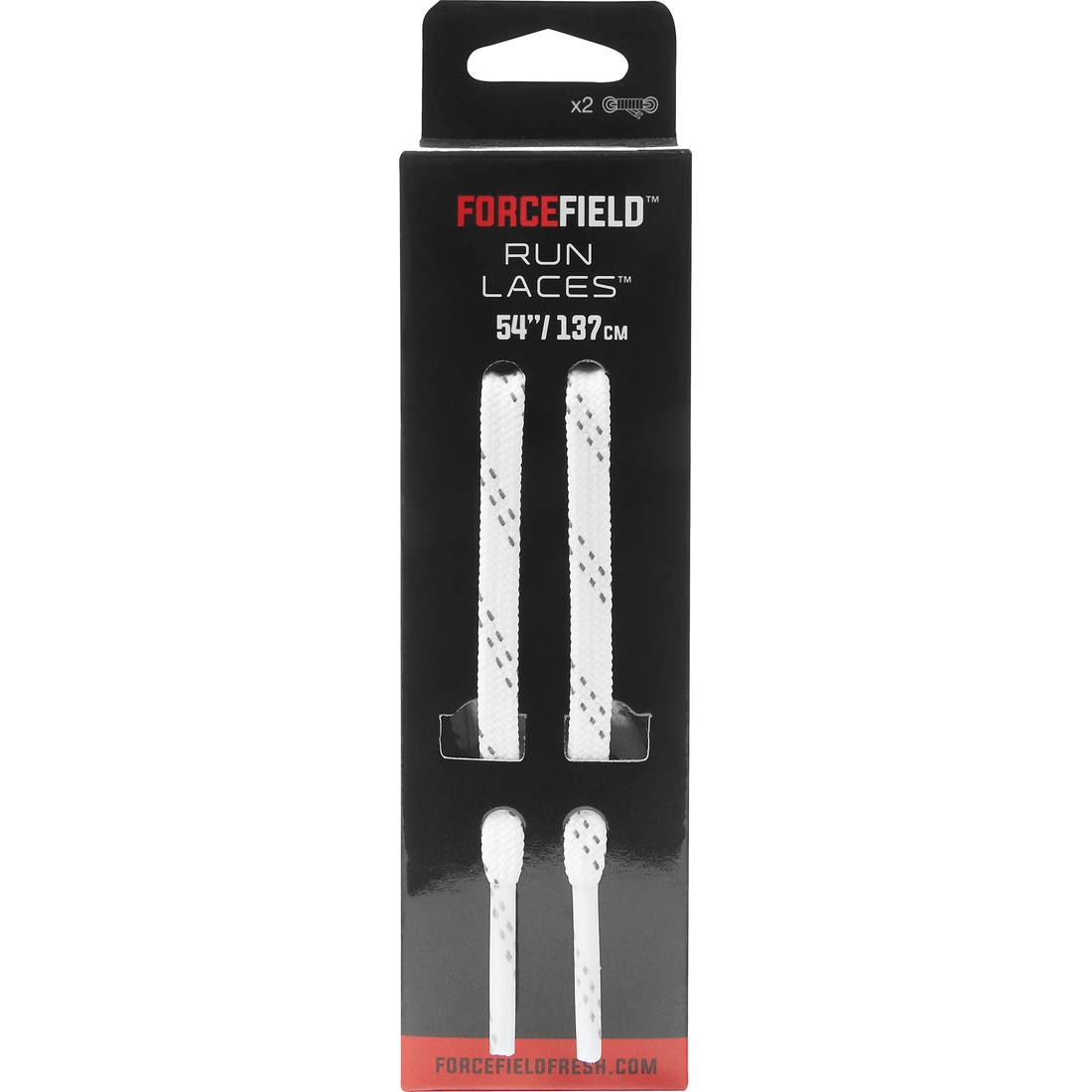 Sofsole Forcefield 54" Reflective Running Laces, White/Reflective