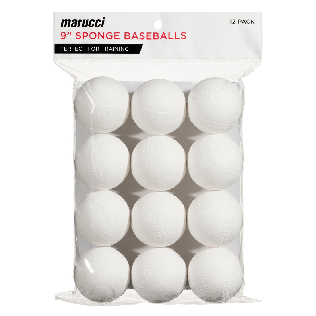 Marucci 9" Sponge Training Baseballs - 12 Pack, Black