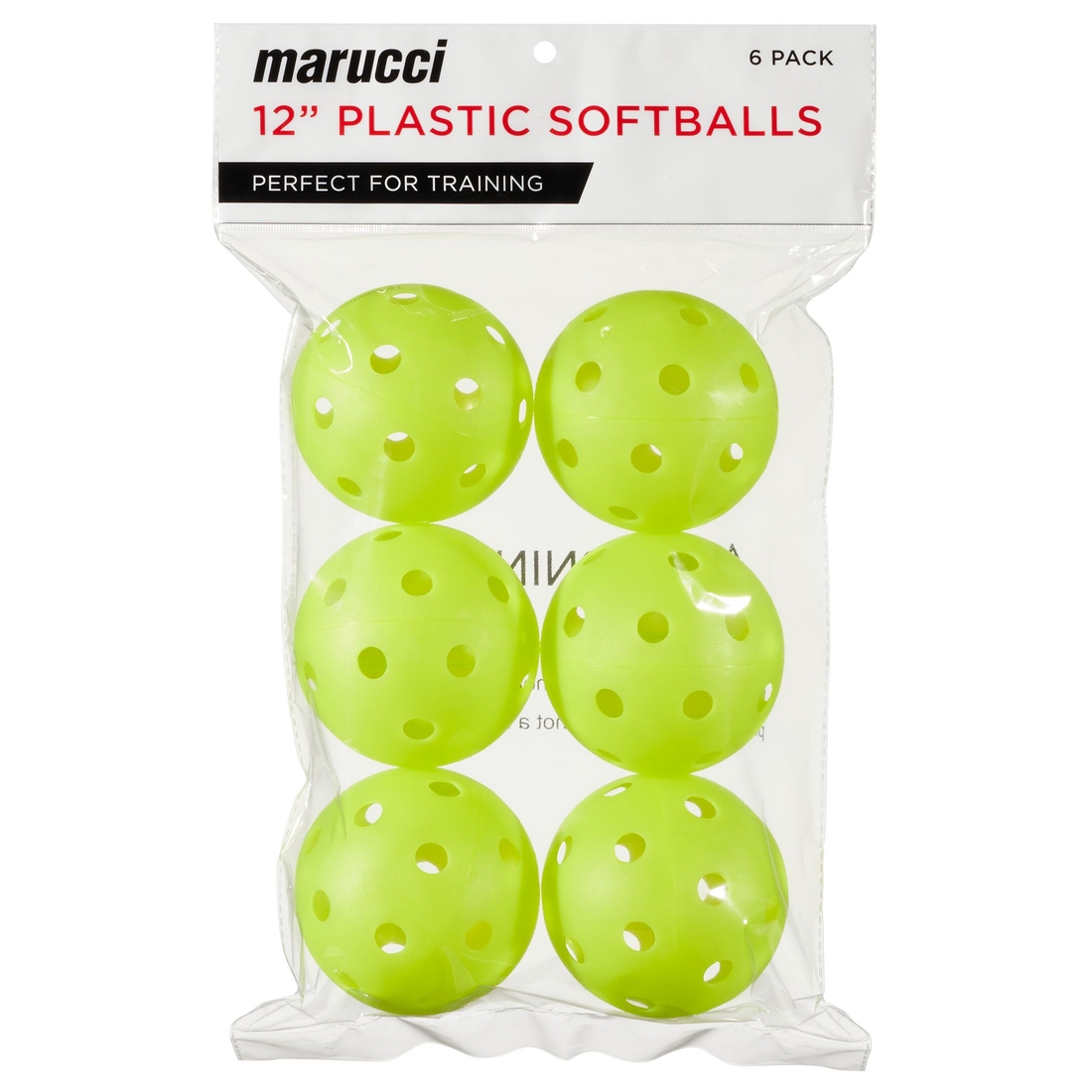 Marucci 12" Plastic Training Softballs - 6 Pack