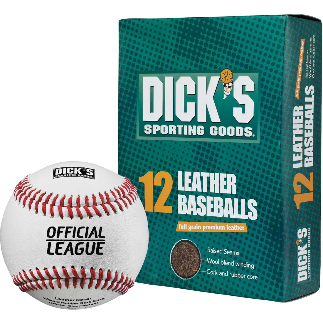 Dick's Sporting Goods Leather Baseballs - 12 Pack, Gray