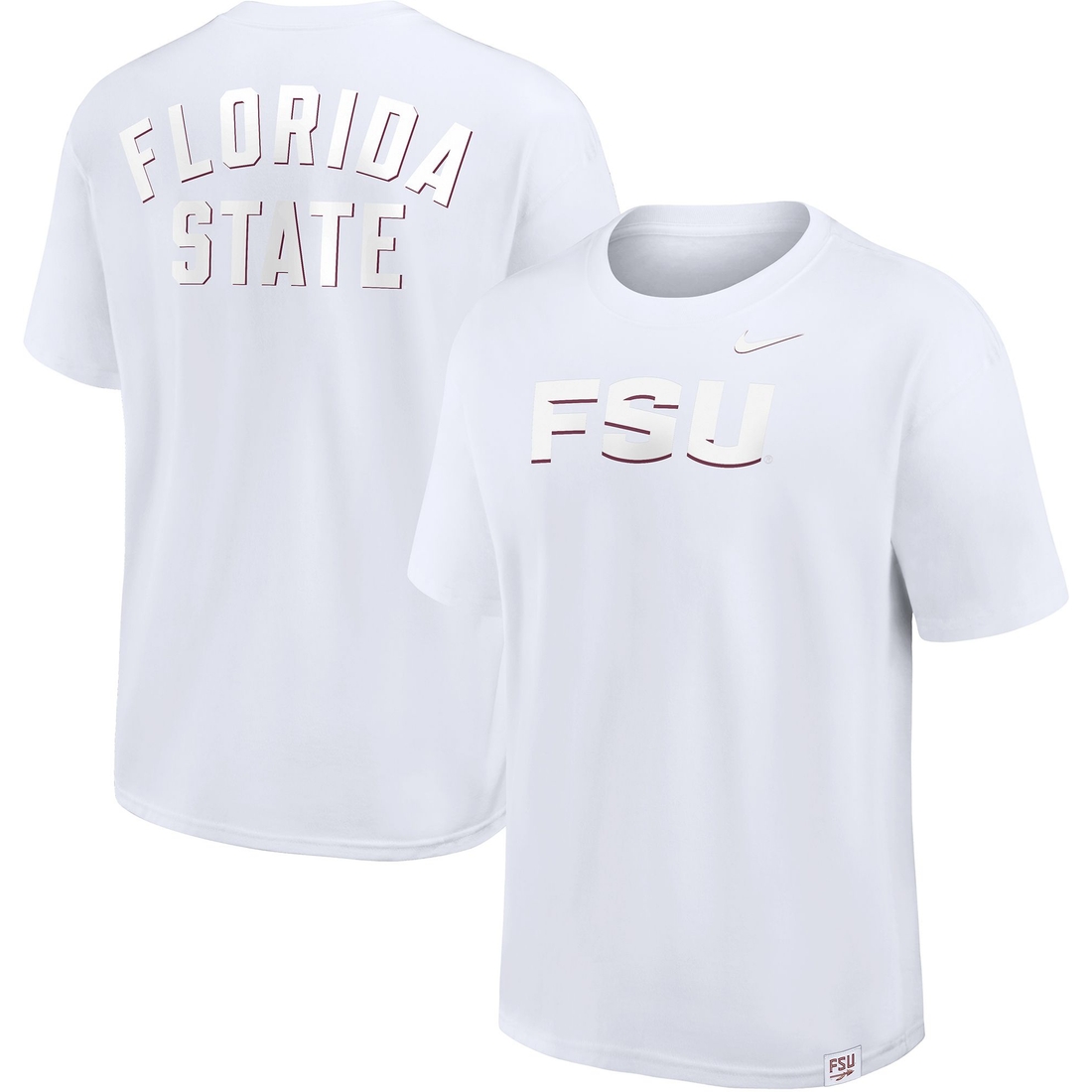 Nike Men's Florida State Seminoles White Max90 Stat T-Shirt, Small
