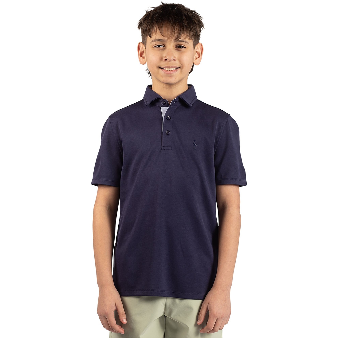 Tailorbyrd Boys' Solid Modal Polo, Navy