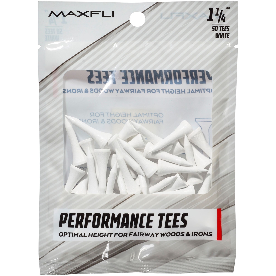 Maxfli 1.25" Performance Golf Tees - 50 Count, White