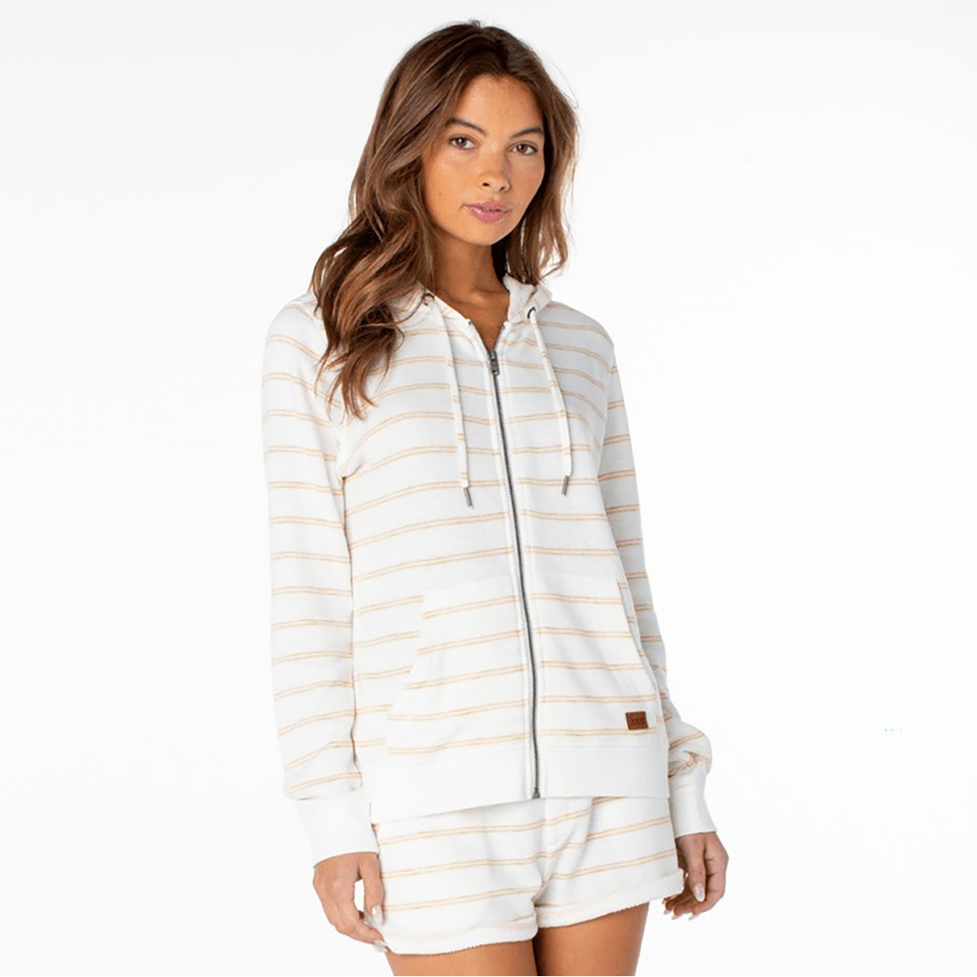 Roxy Women's Perfect Wave Stripe Pullover, Curry Snow White