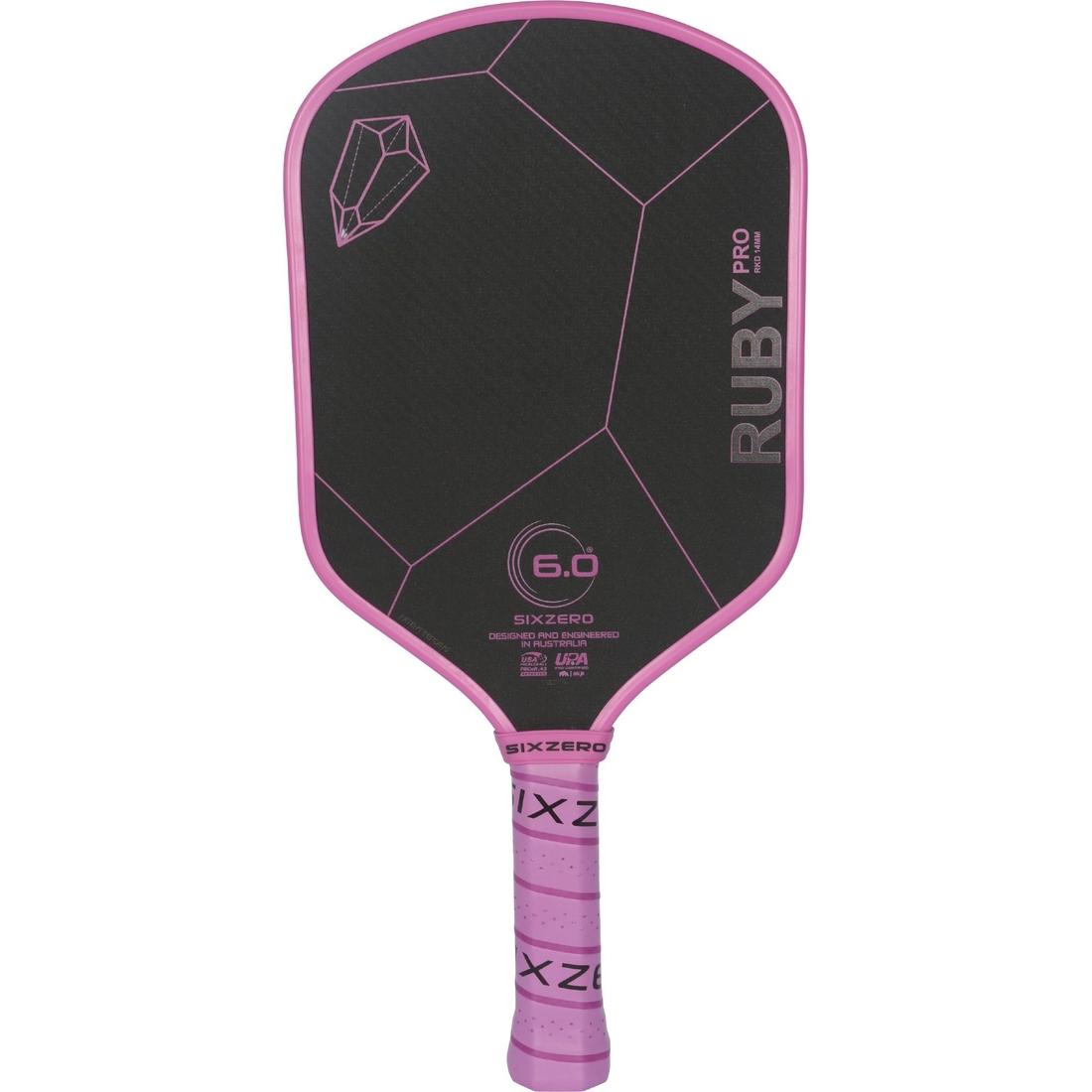 Six Zero Ruby Pro Violet Pickleball Paddle, Red/Violet