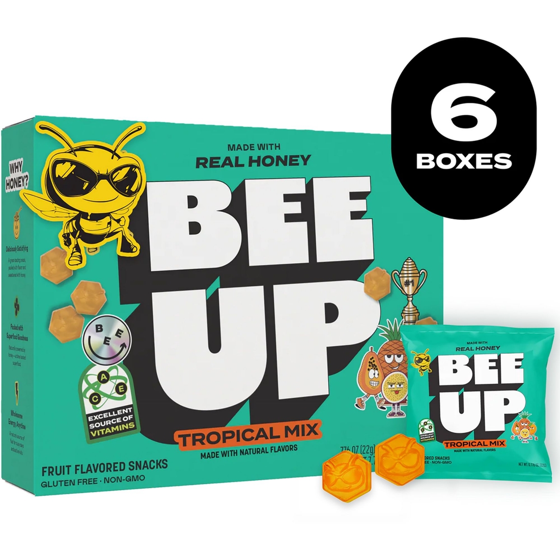 Bee Up Tropical Mix Fruit Snacks, Mango