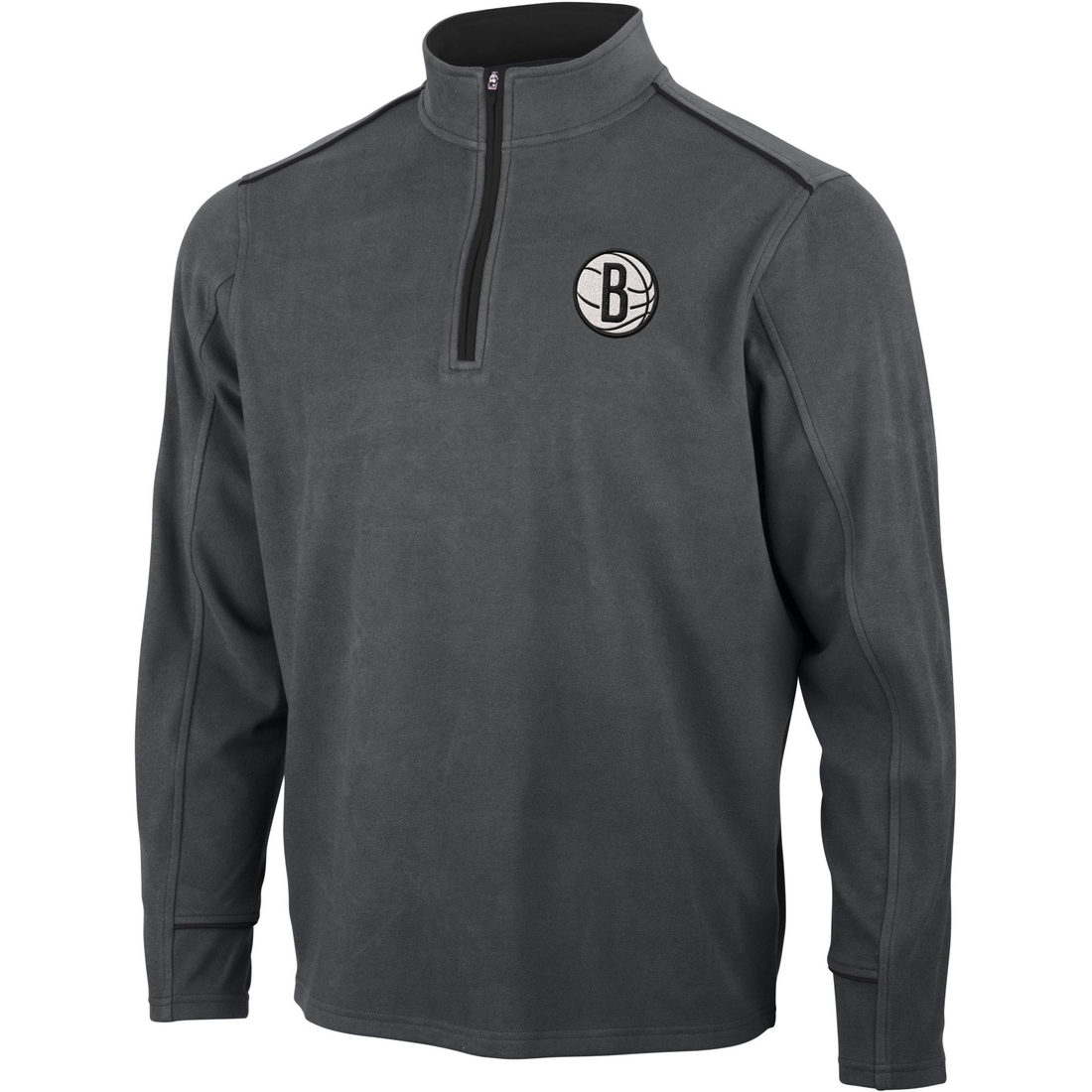 Antigua Men's Brooklyn Nets Leverage 1/4 Zip Pullover, XL, Gray
