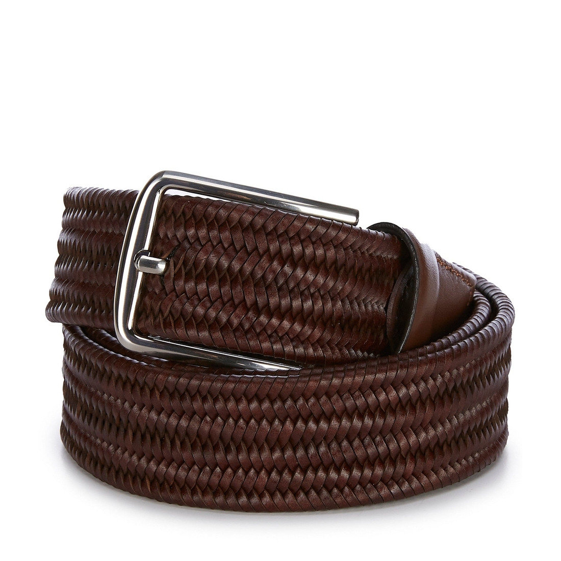 Roundtree & Yorke Big Tall Braided Easy Stretch Bonded Leather Dress Belt