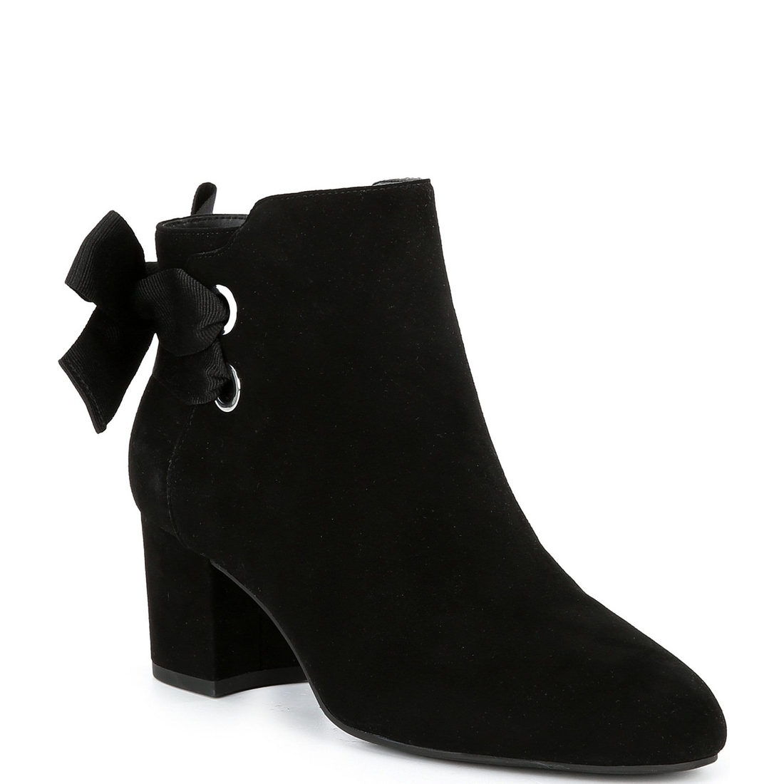 Copper Key Yule Suede Bow Block Heel Booties