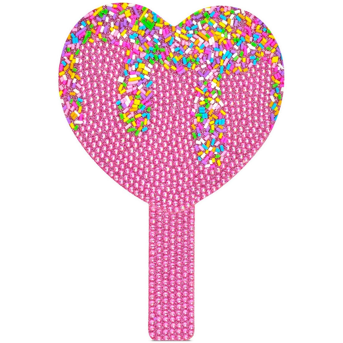 Iscream Sprinkle Sparkle Rhinestone Heart Hand Held Mirror