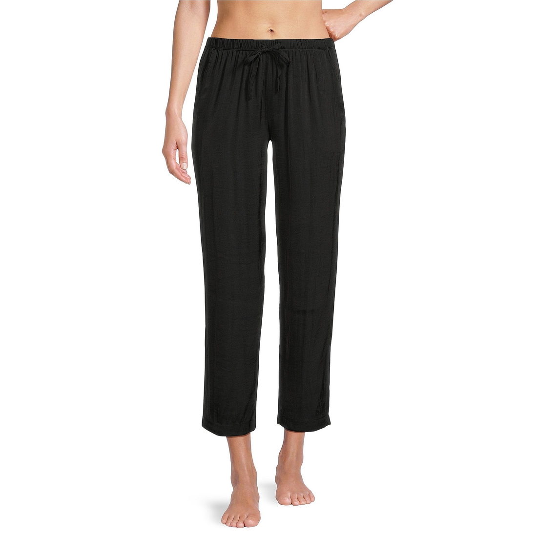 Van Winkle & Co. Solid Satin Drawstring Tie Coordinating Sleep Pants