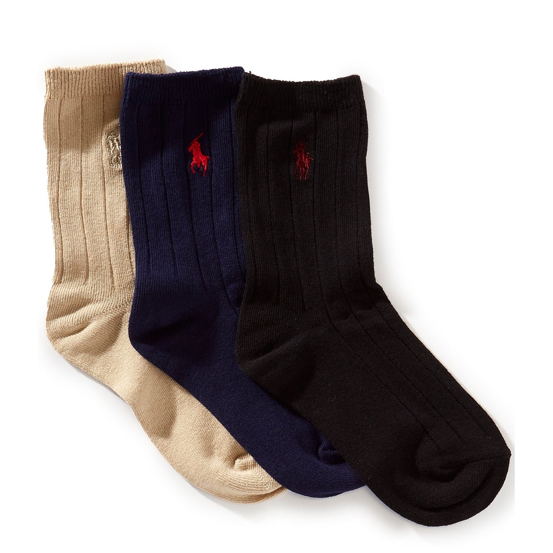 Polo Ralph Lauren Boys Classic Solid Rib Sock 3-Pack