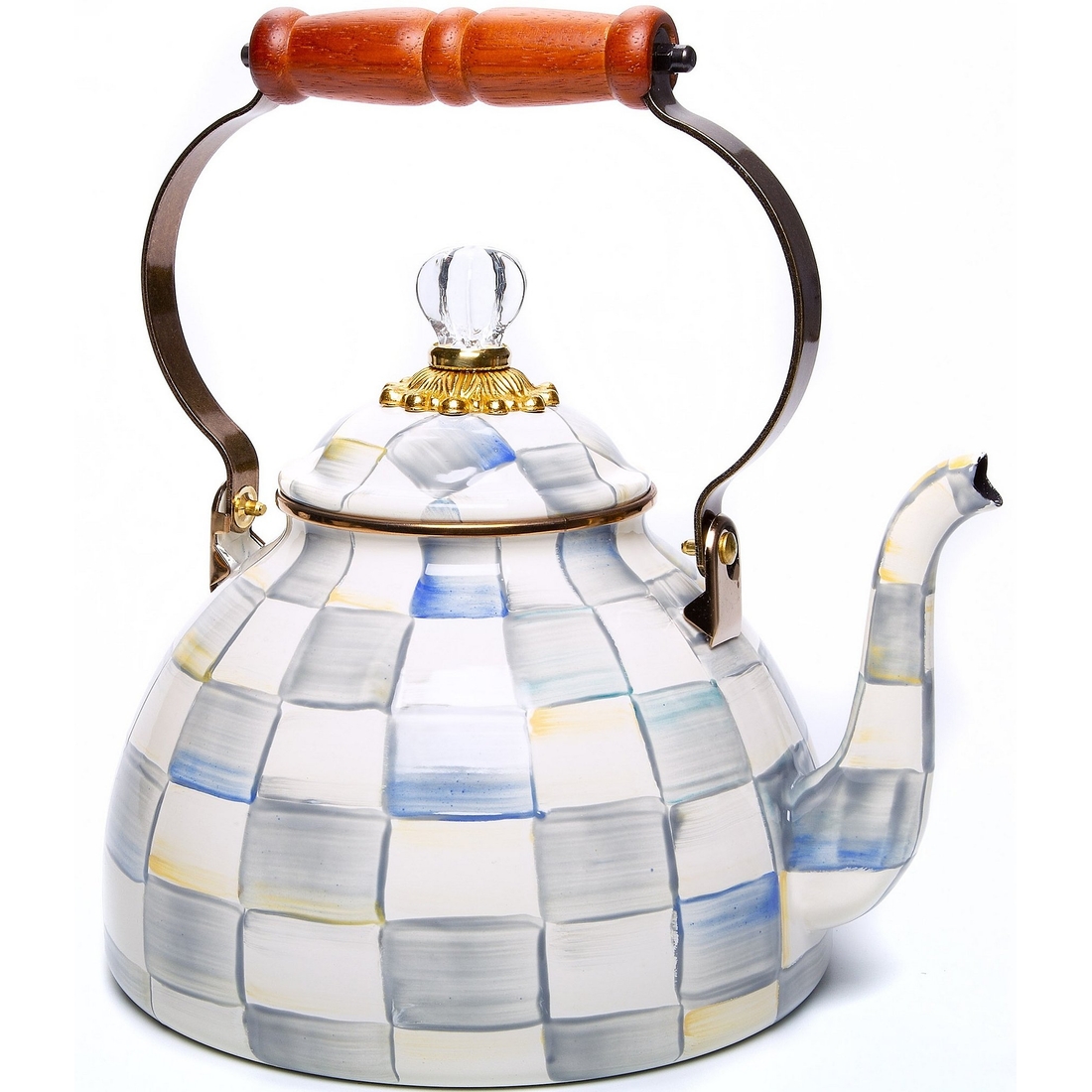 Mackenzie-childs Check Enamel Tea Kettle