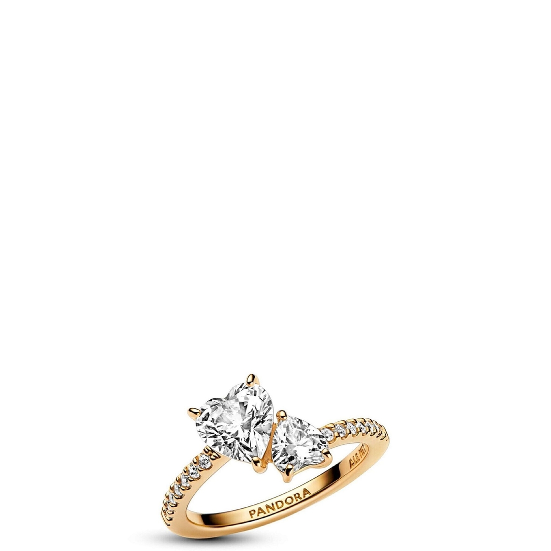 Pandora Double Heart Sparkling Ring