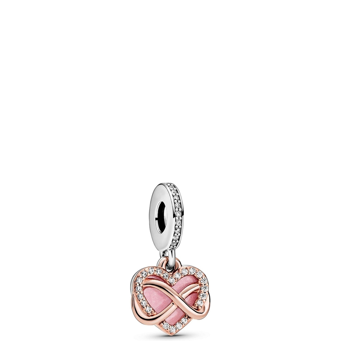 Pandora Sparkling Infinity Heart Two-Tone Dangle Charm