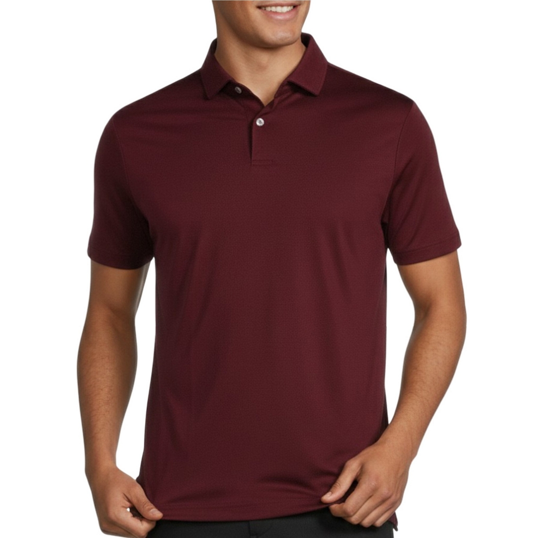 Murano Big Tall Liquid Luxury Slim Fit Solid Interlock Short Sleeve Polo Shirt
