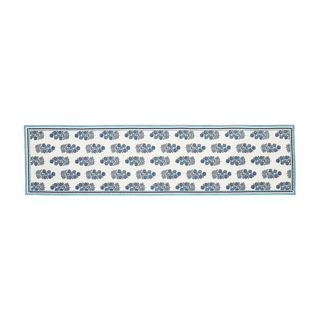 Mud Pie Blue Block Print Runner 72