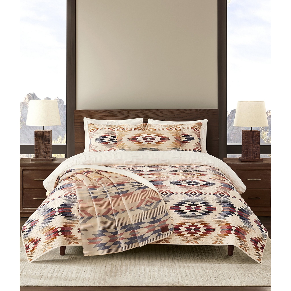 Pendleton Wyeth Fall Southwestern Geometric Pattern Coverlet Mini Set