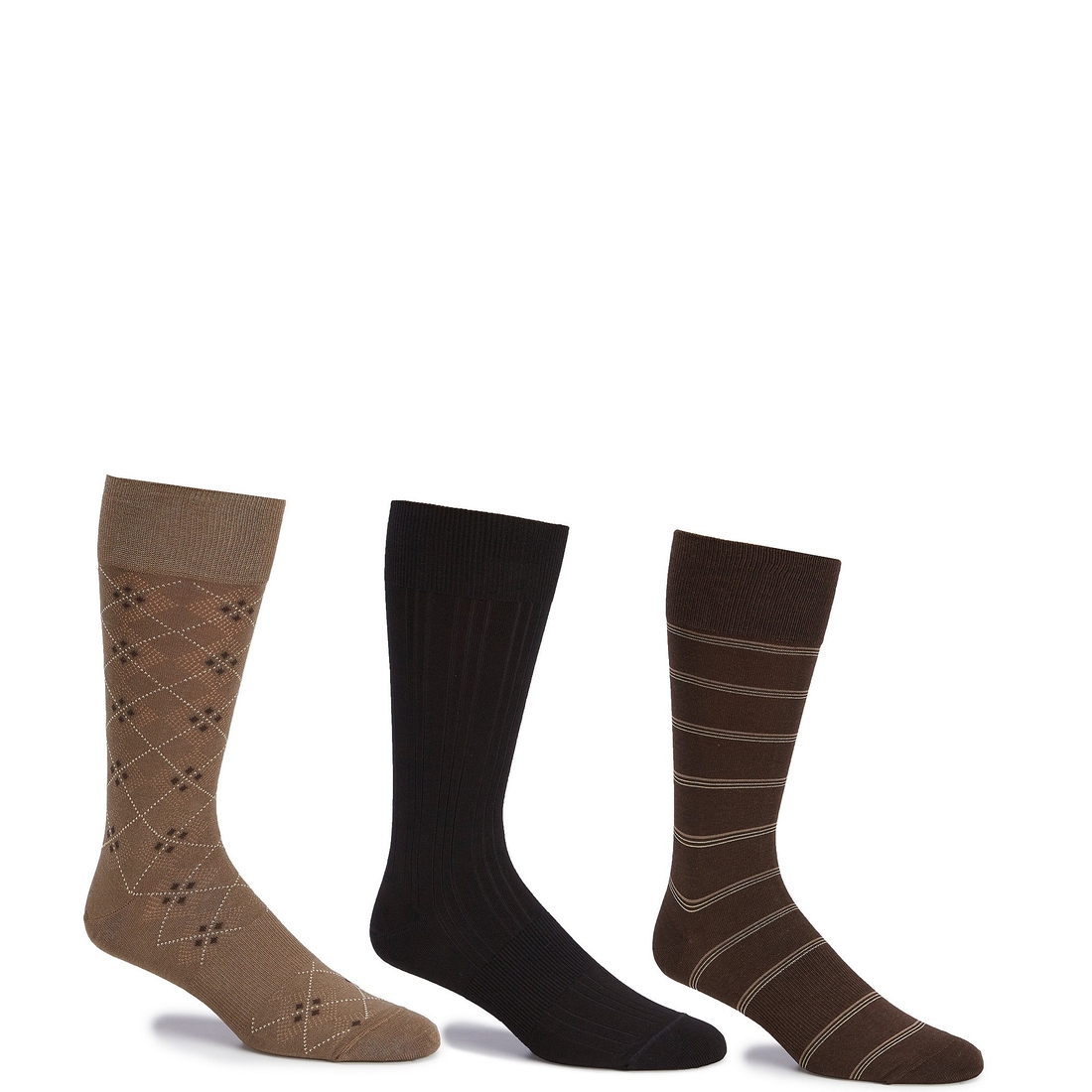 Roundtree & Yorke Gold Label Roundtree Yorke Big Tall Assorted Argyle-Solid- Stripe Crew Socks 3-Pack