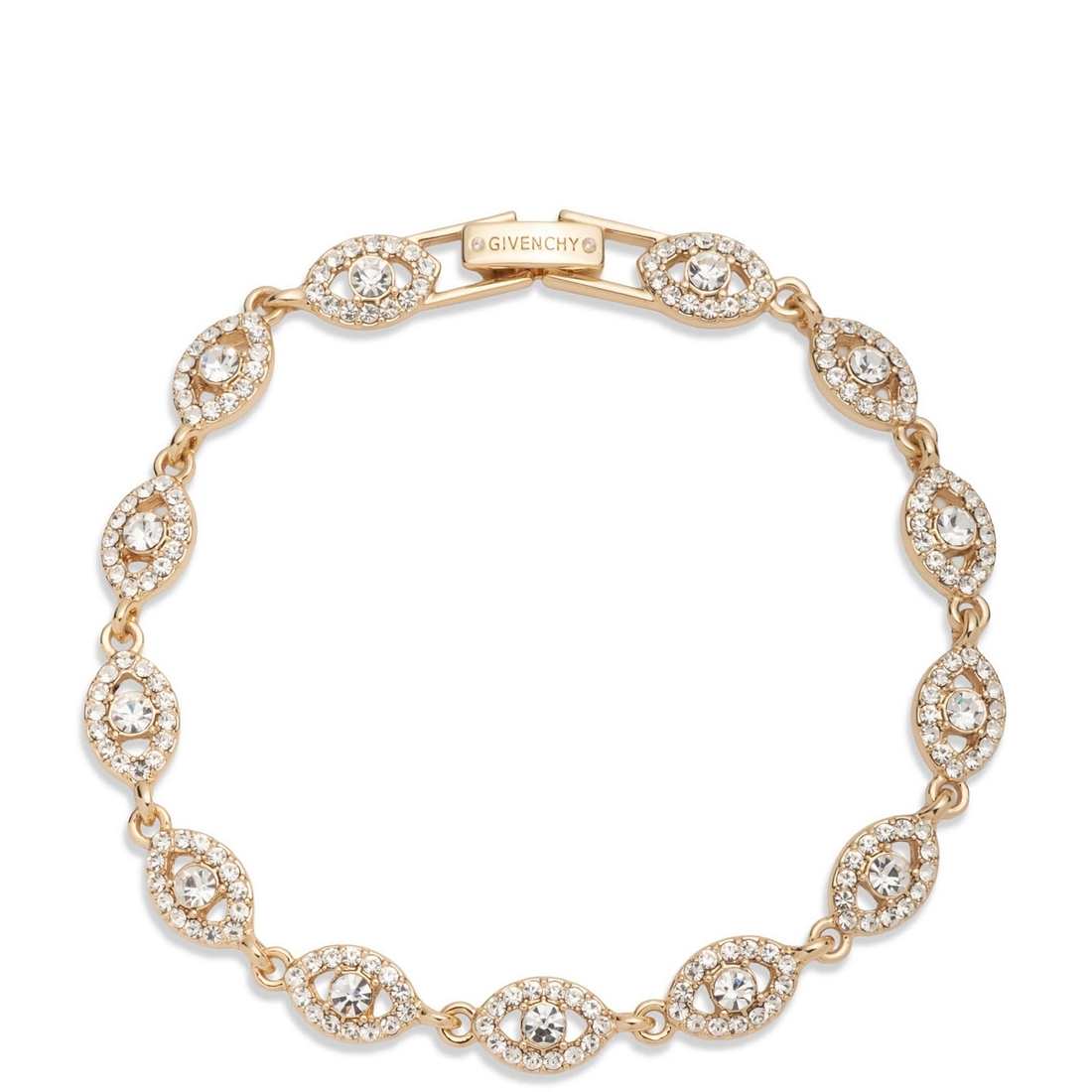 Givenchy Gold Tone Crystal Flex Line Bracelet