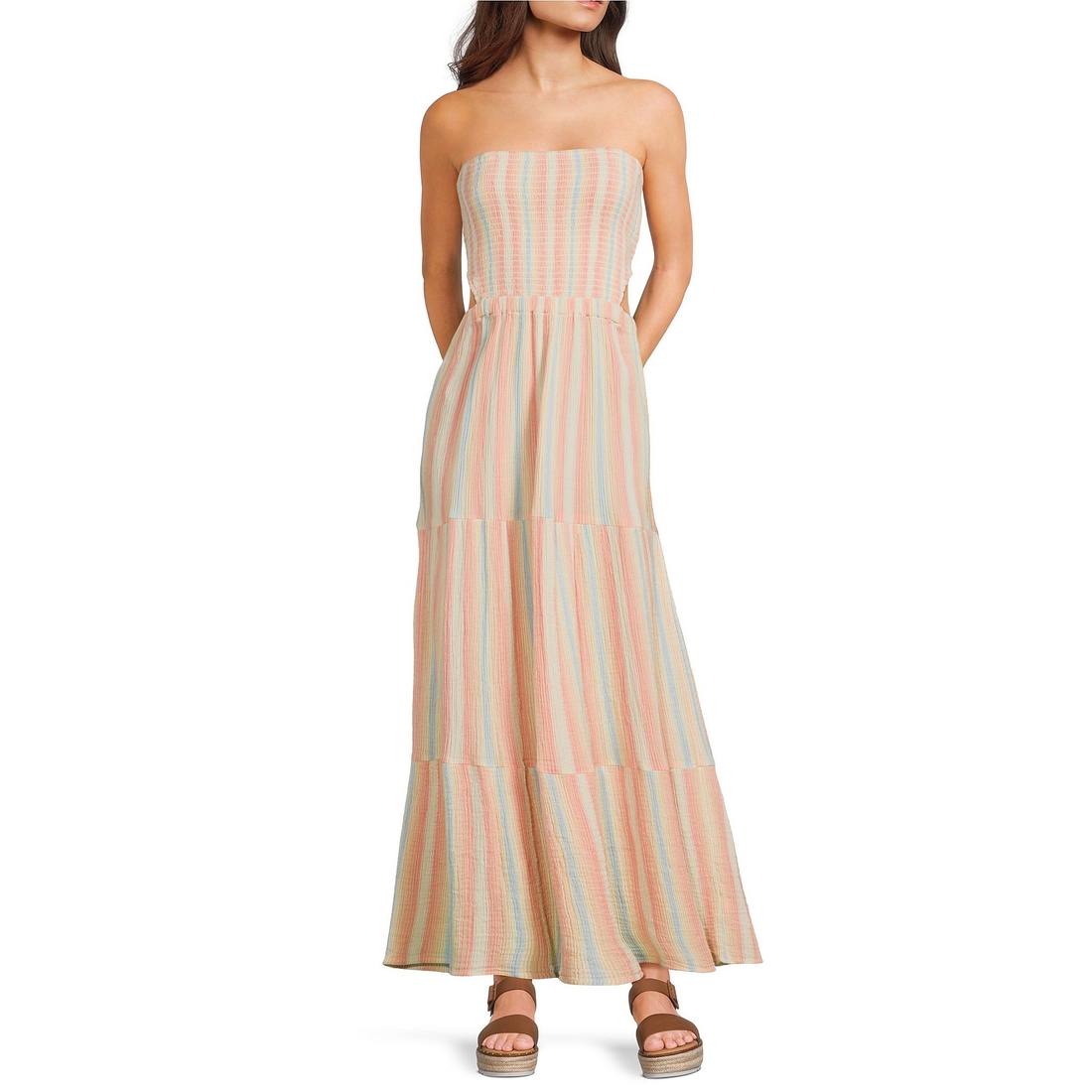 Dillard's Rip Curl Premium Surf Striped Strapless Maxi Dress available now  at Tyrone Square
