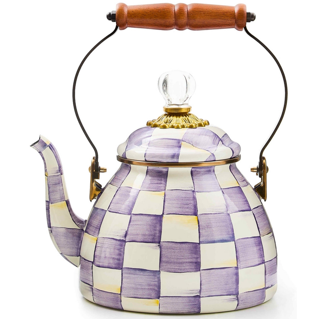 Mackenzie-childs Check Enamel Tea Kettle