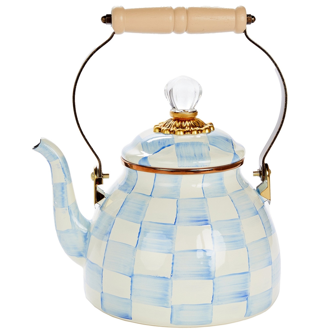 Mackenzie-childs Check Enamel Tea Kettle