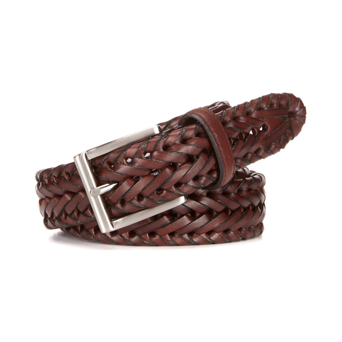 Roundtree & Yorke Big Tall V-Braided Leather Belt